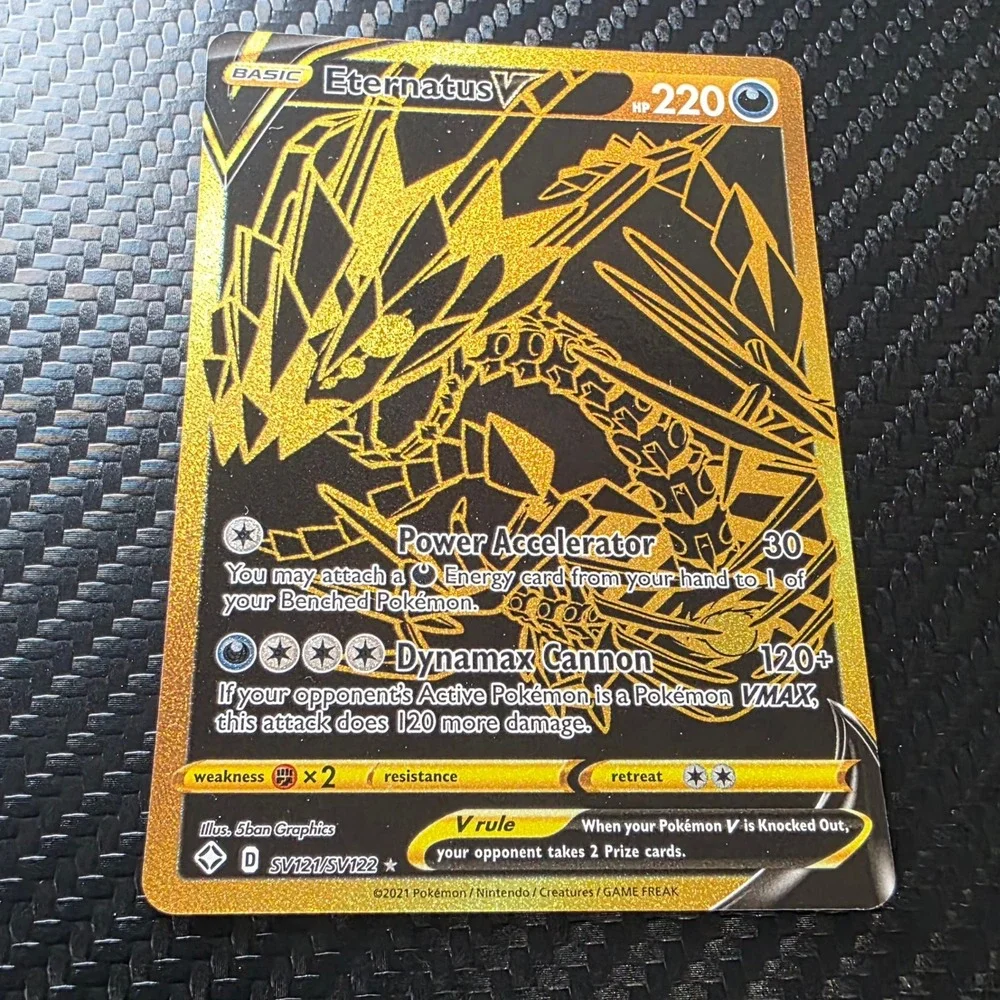 Pokemon Eternatus V SV121/SV122 Shining Fates Shiny Vault Secret Rare Gold Holo